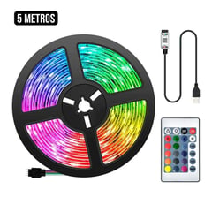 GENERICO - Cinta De Luces Led Rgb Profesional 5 Metros Control Remoto