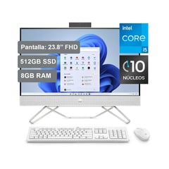 HP - AIO 24-cb1009la Core I5 12va 10 Nucleos 8gb 512gb 23.8 Fhd Window 11 Blanco