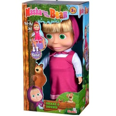 SIMBA TOYS - Masha Y El Oso Muñeca Masha Con Sonido 30cm Sacude Y Rie