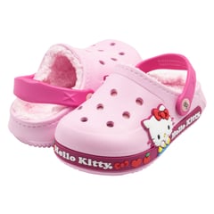 HELLO KITTY - Sandalias Crocs con Felpa para Niñas