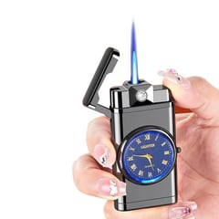 OEM - ENCENDEDOR CON RELOJ CLASICO CON LUCES - GRIS