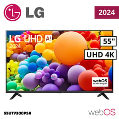 LG - Televisor 55 Pulg. LED Smart TV UHD 4K con ThinQ AI 55UT7300PSA