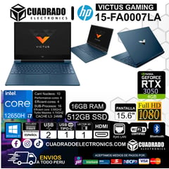 Laptop VICTUS GAMING Intel Core i7-12650H 16GB 512GB 15.6" FHD RTX 3050 4GB