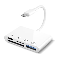 OEM - Adaptador 4 en 1 Lightning a SD, TF, USB 3.0 y Lightning carga