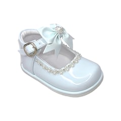 GENERICO - Zapato de Charol Blanco pibe semi-ortopédico para bebé niña