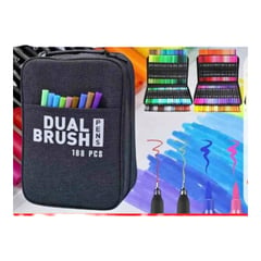 GENERICO - PLUMONES DUAL BRUSH 168 PIEZAS DOBLE PUNTA