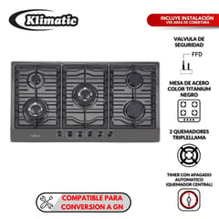 KLIMATIC - Cocina Empotrable a Gas 5 hornillas ALINA marca