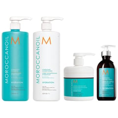 MOROCCANOIL - Shampoo Litro+ Acondicionador+ Mascarilla+ Crema Hydration