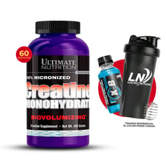 ULTIMATE NUTRITION - CREATINA MONOHIDRATADA 300GR + SHAKER + XB