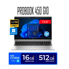 HP - LAPTOP PROBOOK 450 G10 Intel Core™ i5-1335U 16GB 512GB SSD 15.6" FHD W11PRO EMPRESARIAL..