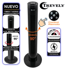 TREVELY - Ventilador de Torre 3V 45 Watts Con Control VT-145