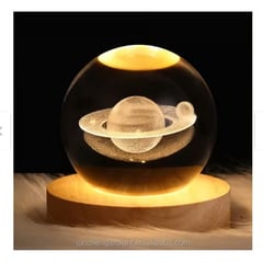 GENERICO - Esfera Con Diseño SATURNO 3D Mini Lámpara De Luz Cálida