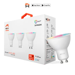 NEXXT SOLUTIONS - Nexxt Nhb-c320 3pk Foco Bombilla Dicroico Wifi Smart Color 400L Alexa