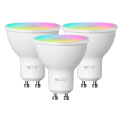 NEXXT SOLUTIONS - Nexxt Nhb-c320 3pk Foco Bombilla Dicroico Wifi Smart Color 400L Alexa