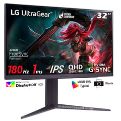 LG - MONITOR GAMING 32GS75Q-B 32 UltraGear IPS QHD 180Hz 1ms