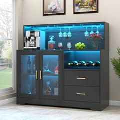 MUEBLES CRISOSTOMO - Bar Vinero Moderno Negro 120cm