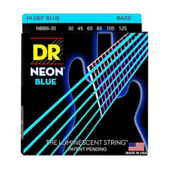 DR - DRS-NBB6-30 Cuerdas Para Bajo HiDef Neon Blue