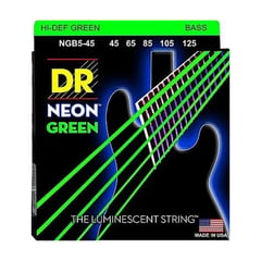 DR - DRS-NGB5-45 Cuerdas Para Bajo HiDef Neon Green