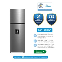 MIDEA - Refrigeradora No Frost 263Lts Inox MDRT385MTR46PEW