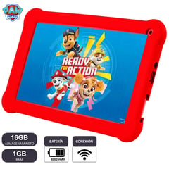 SMART TEK - Tablet Paw Patrol 7 1GB RAM 16GB Azul Rojo