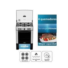 MABE - COCINA - CMP6014AG0 4 QUEMADORES SILVER