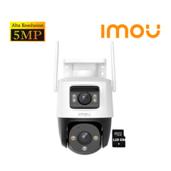 IMOU - Cámara Seguridad CRUISER DUAL 5MP + 5MP 360° Noche Color +SD128GB