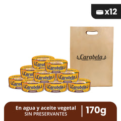 CARABELA - Trozos de Atún en aceite vegetal Carabela 170gr Pack x12