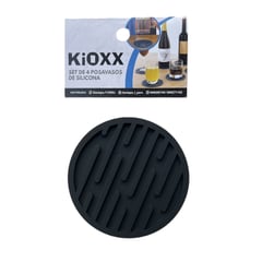 KIOXX - Set de 4 Posavasos de Silicona Negro