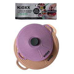 KIOXX - Set de 2 Tapas para Ollas y Sartenes de 23cm y 28cm de Silicona
