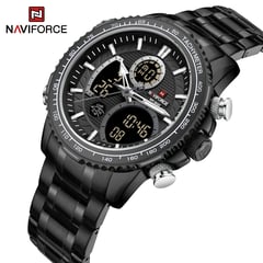 NAVIFORCE - Reloj para Hombre NF9182 Negro Digital Analógico Inoxidable