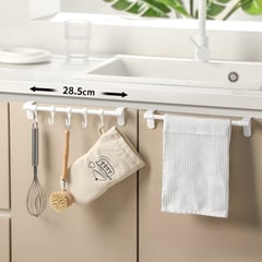 GENERICO - Colgador Multiusos para Cocina y Dormitorio Blanco x2