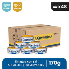 CARABELA - Filetes de Atún en agua y sal 170gr Caja x48