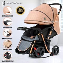 BABY HAPPY - Coche Cuna Mecedora de Lujo «GRAND ROYCE» Beige