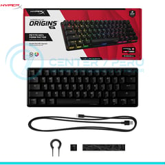 teclado Alloy Origins 60 HyperX Red inglés color negro