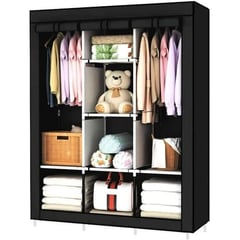 OEM - Mueble de Tela de 3 Cuerpos Armable Portátil Negro