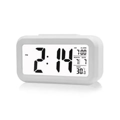 LH ELECTRONIC - Reloj Despertador Digital con Calendario Temperatura Blanco