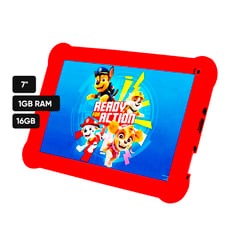 SMART TEK - Tablet Paw Patrol 7 pulgadas 1GB 16GB Azul Rojo