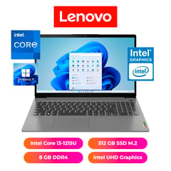 LENOVO - LAPTOP IDEAPAD 3 15", INTEL CORE i3-1215U, 8GB RAM, 512 GB SSD - NOTEBOOK