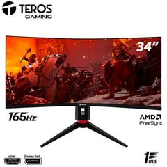 TEROS GAMING - Monitor Teros TE-3410G 34 VA UWQHD Curvo 165Hz 3440x1440 WQHD HDMI DP