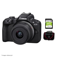 CANON - Cámara Mirrorless EOS R50 Lente RF S 18-45mm + Kit Básico