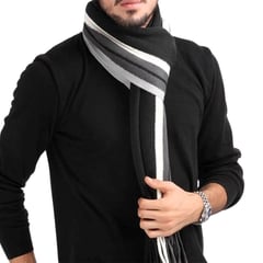 GENERICO - BUFANDAS CABALLERO NEGRA CASHMERE CHALINAS HOMBRE