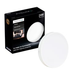 EVOLITE - Plafon led panel slim 4 24w redondo sobreponer Luz cálida