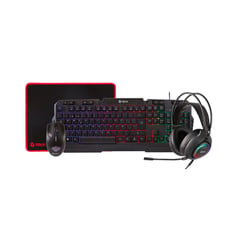 TEROS - Combo Gaming TE-4063N Teclado + Mouse + Audifono + Mouse Pad