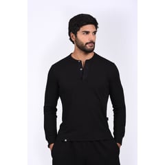 STEALTH - Polo Manga Larga Cuello Henley Hombre