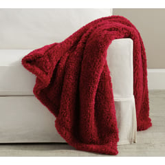 GENERICO - MANTA TEDDY DECORALINE COLOR ROJO 130X165