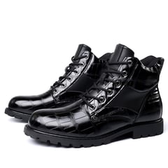 TIOZONEY - Botas piel de cocodrilo para hombre