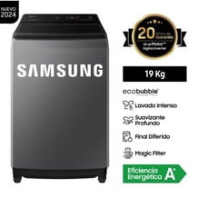 SAMSUNG - LAVADORA WA19CG6441BDPE ECOBUBBLE 19KG GRIS OSCURO