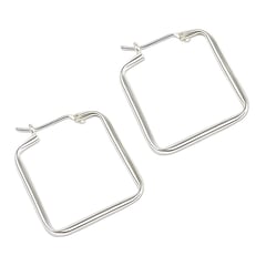 GENERICO - Argollas Mujer Cuadrada Joya Regalo Aretes Plata 950