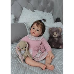 TIOZONEY - Muñeca bebe reborn vinilo de silicona juguetes para 55cm