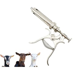 GENERICO - Jeringa Pistola De Acero Inox Para Animales De Granja 30ml